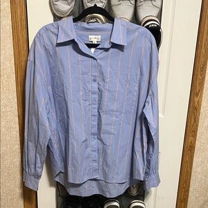 Wonderly Blue and Pink Striped Button Down Shirt